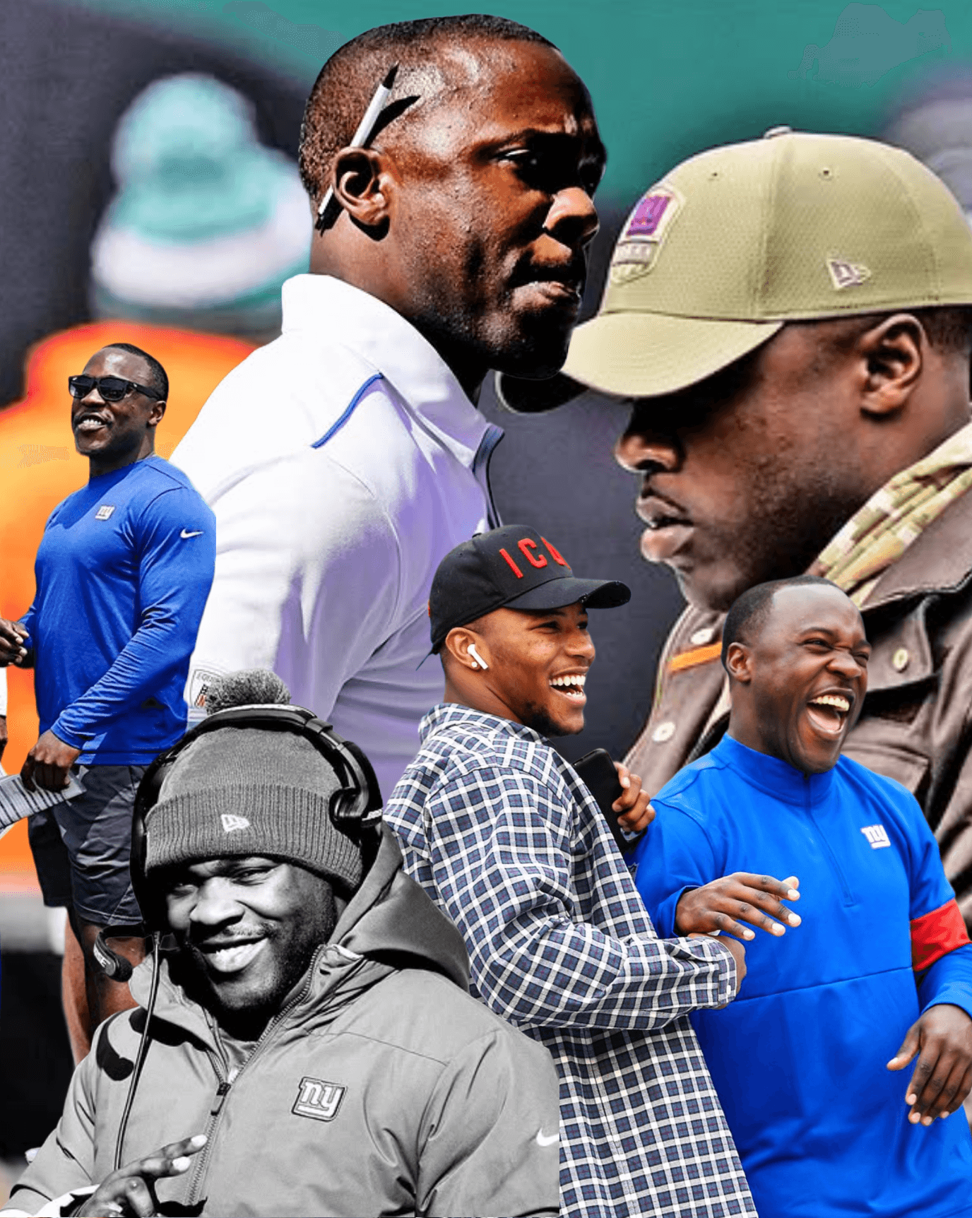 Kevin Monangai coaching the New York Giants